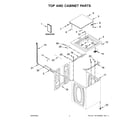 Whirlpool WTW4855HW3 top and cabinet parts diagram