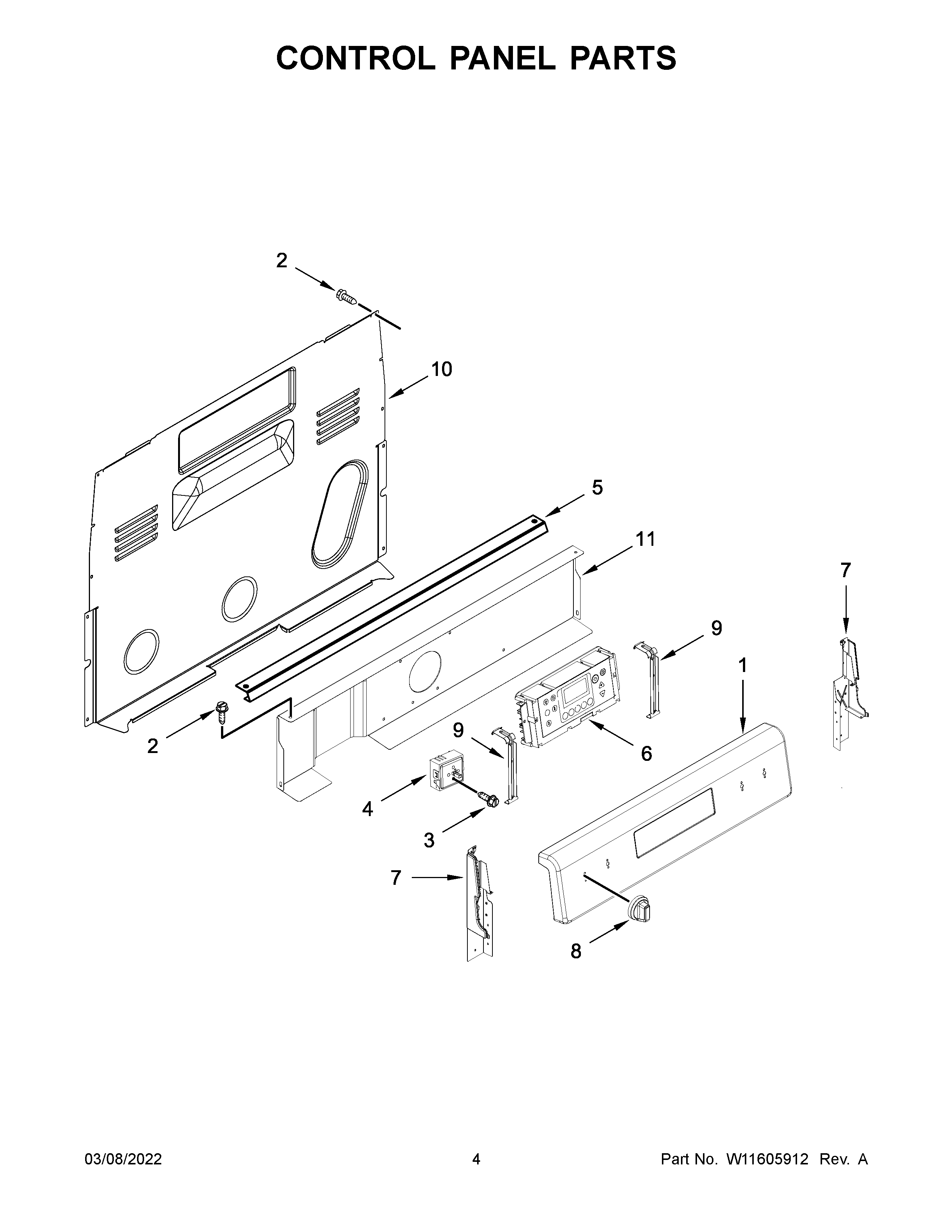 Control panel parts