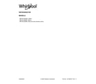 Whirlpool WRT541SZDM01 cover sheet diagram