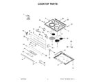 Whirlpool YWEEA25H0HZ4 cooktop parts diagram