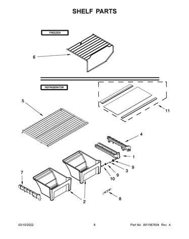 Shelf parts