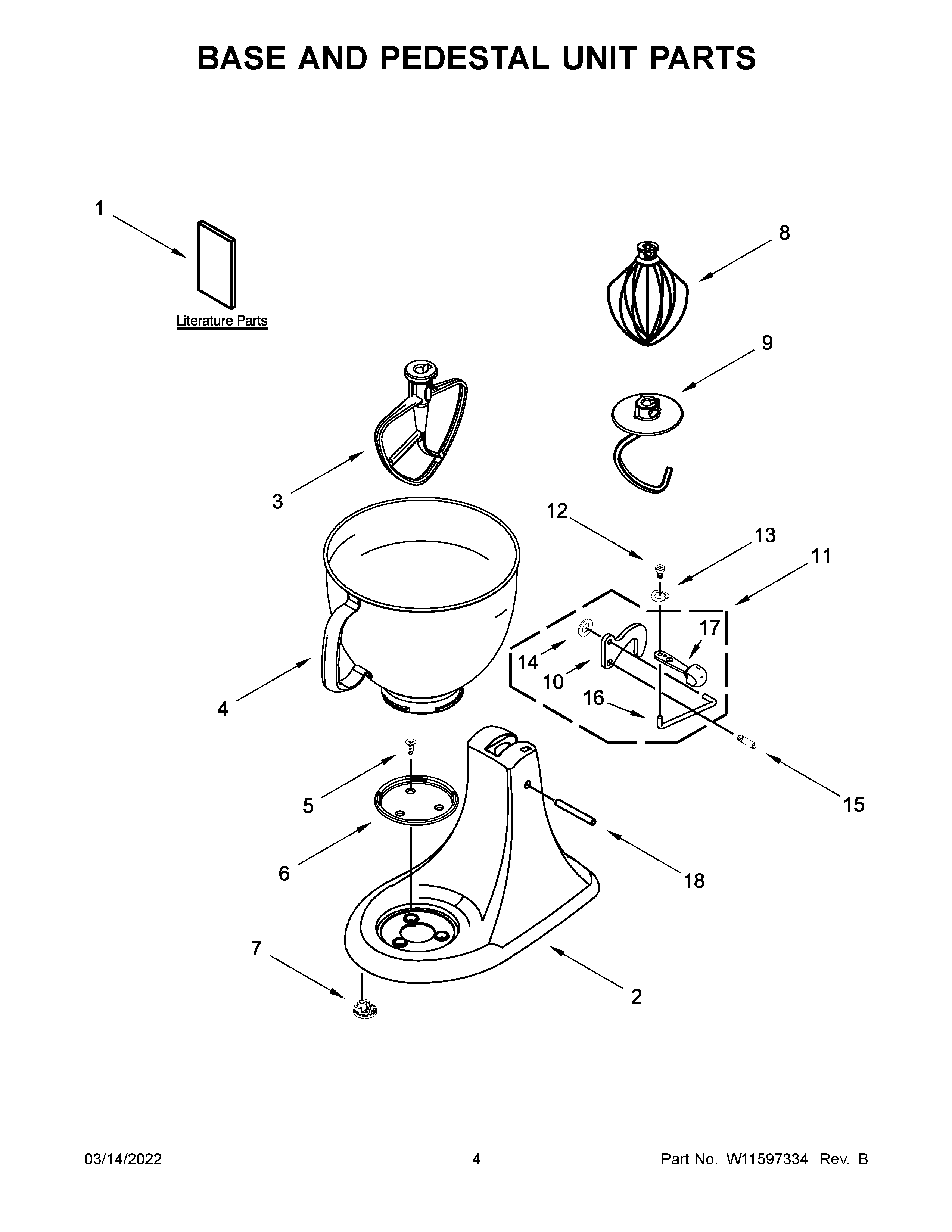 BASE AND PEDESTAL UNIT PARTS