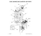 KitchenAid KSM192XDPT0 case, gearing and planetary unit parts diagram