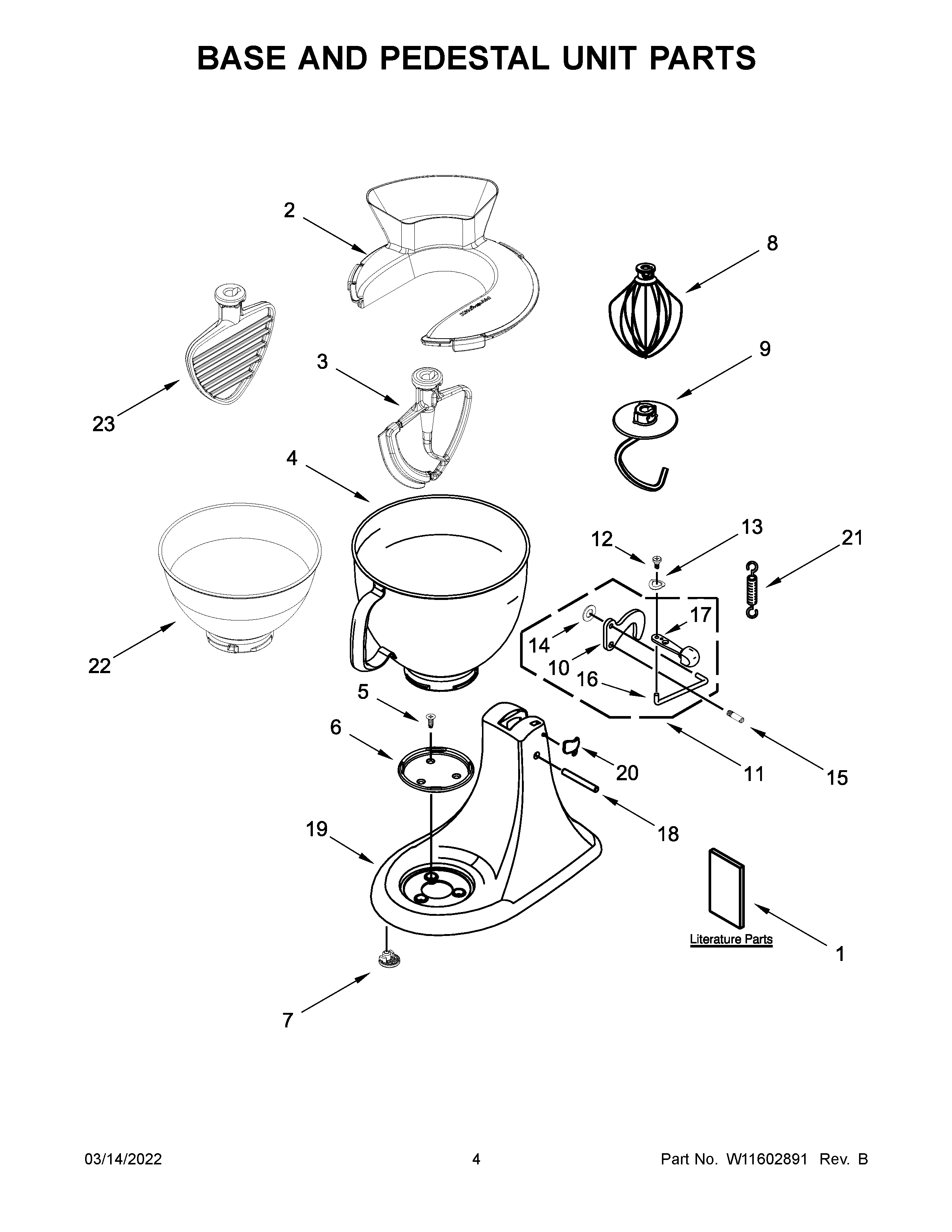 Base and pedestal unit parts