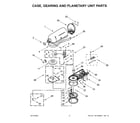 KitchenAid 5KSM195PSWMY0 case, gearing and planetary unit parts diagram
