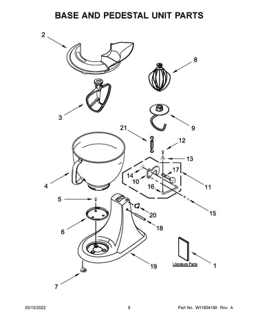Base and pedestal unit parts