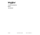 Whirlpool WRT314TFDB03 cover sheet diagram