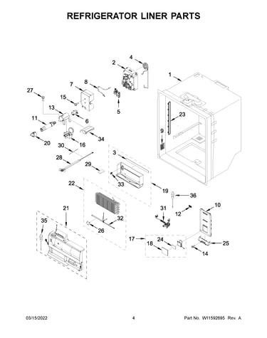 Refrigerator liner parts