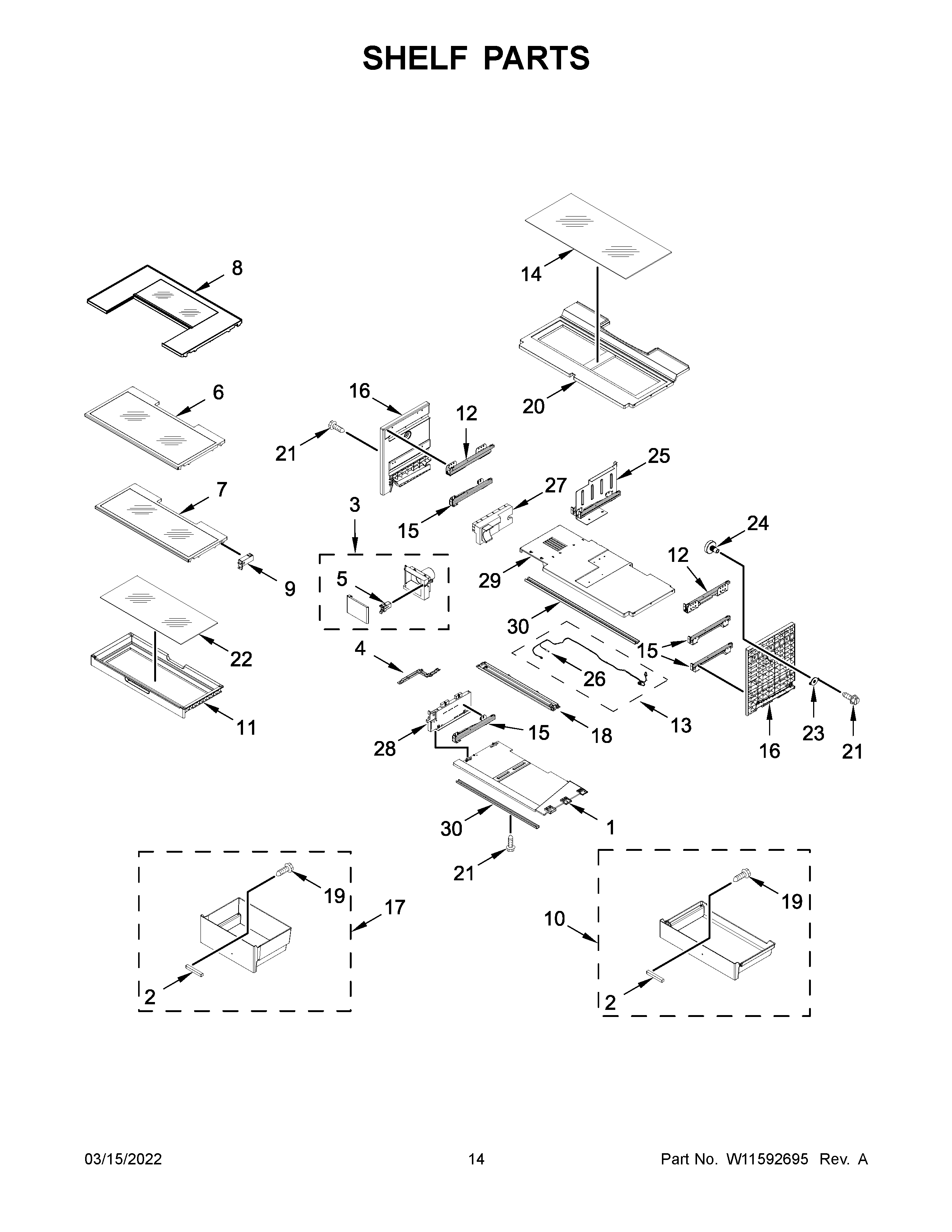 Shelf parts