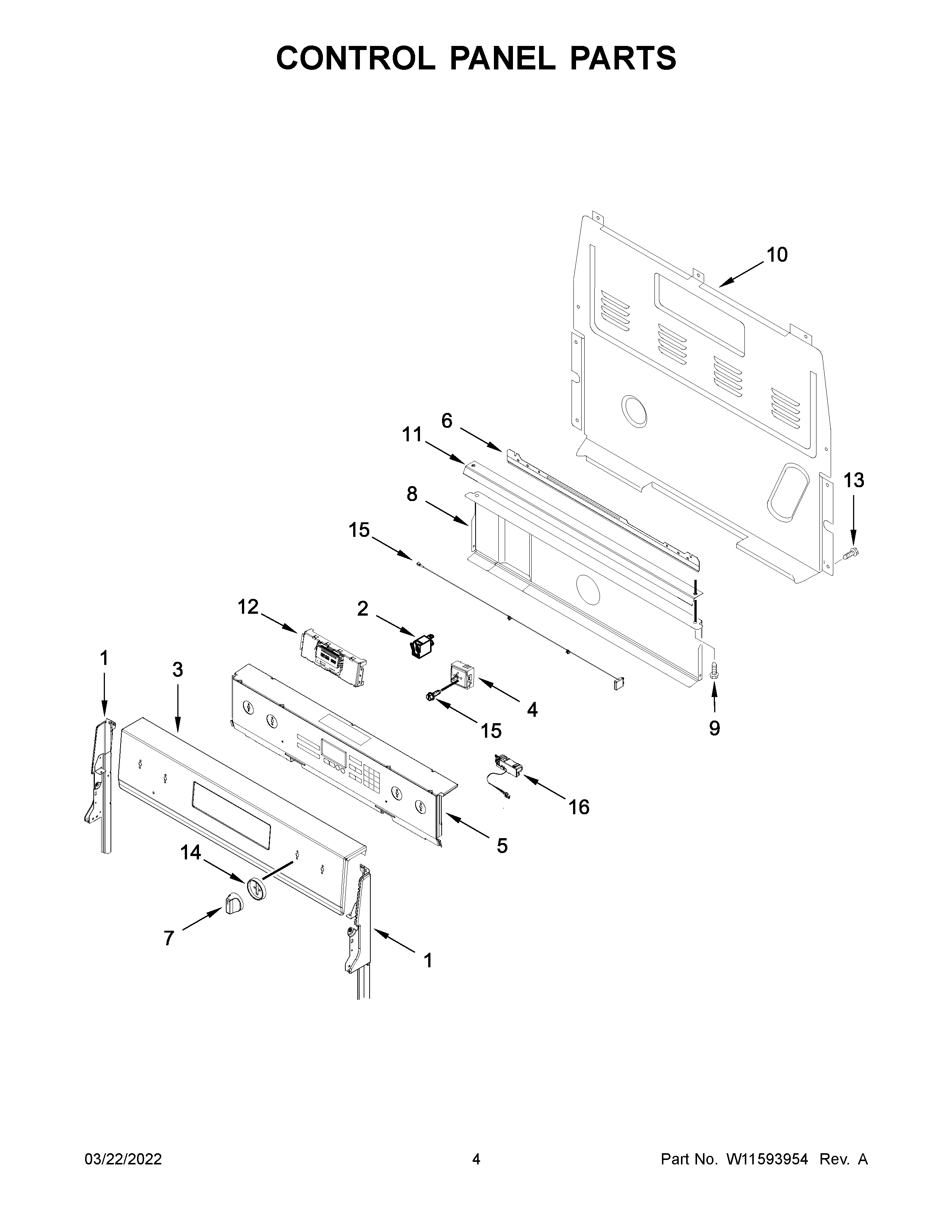 Control panel parts