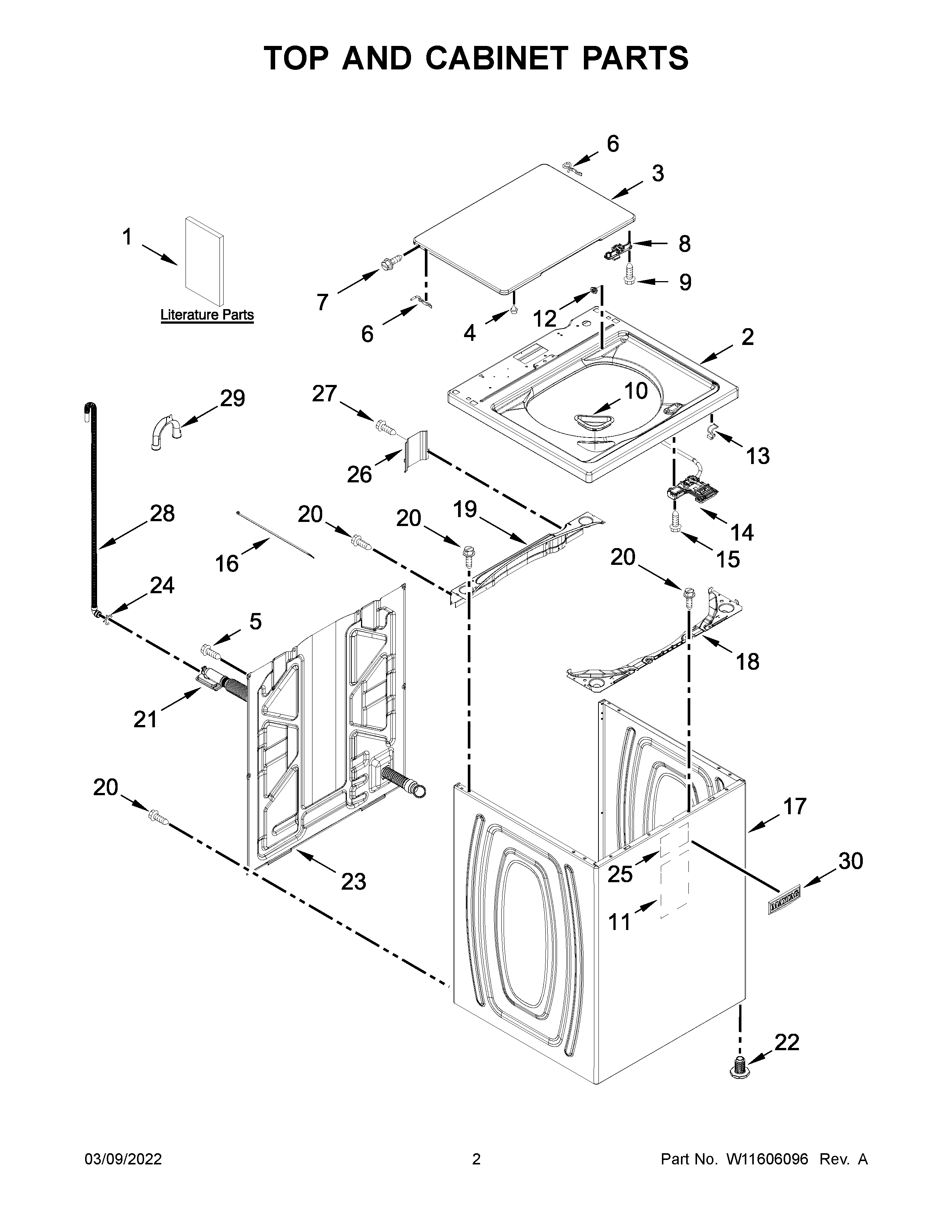 TOP AND CABINET PARTS