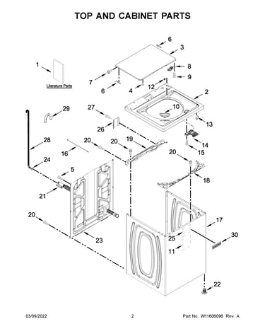 Top and cabinet parts
