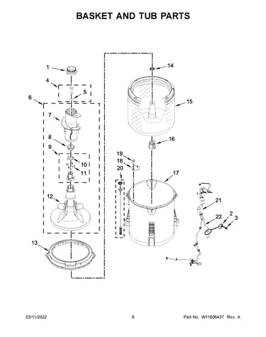Basket and tub parts