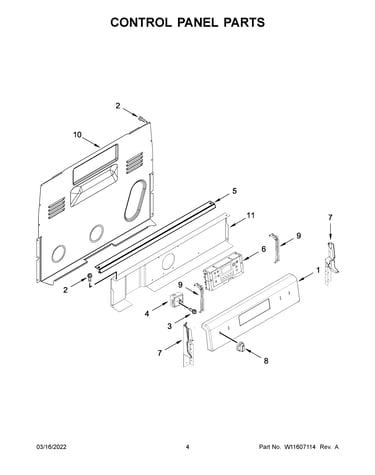 Control panel parts