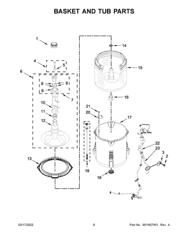 Basket and tub parts