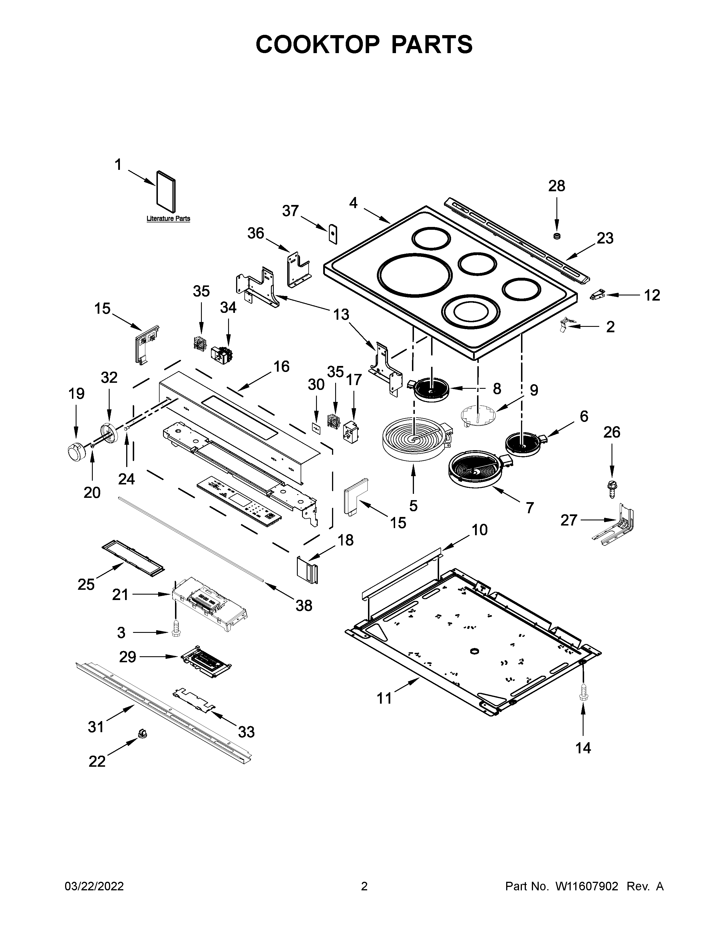 Cooktop parts