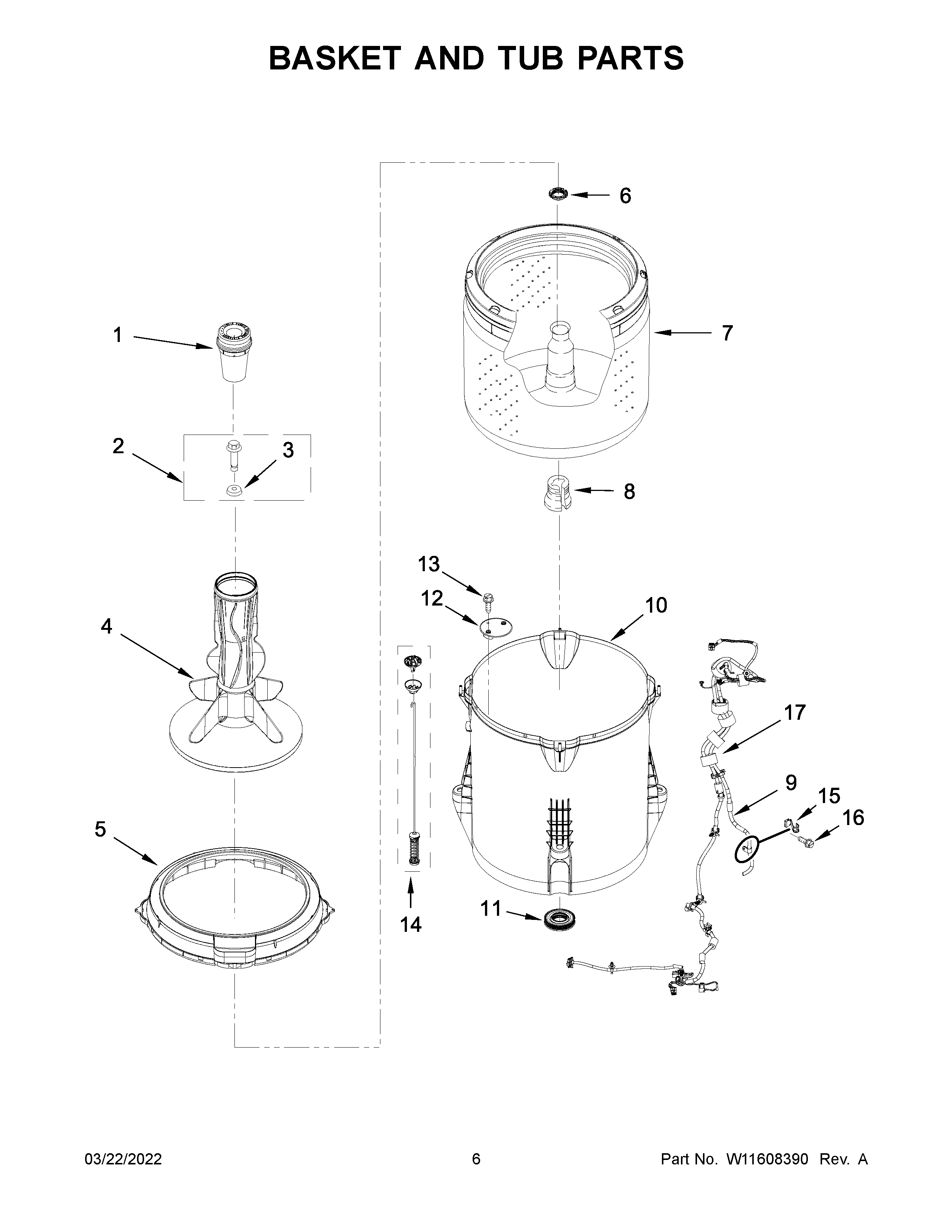 Basket and tub parts