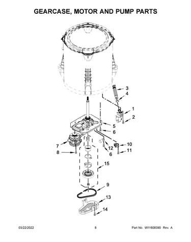 Gearcase, motor and pump parts
