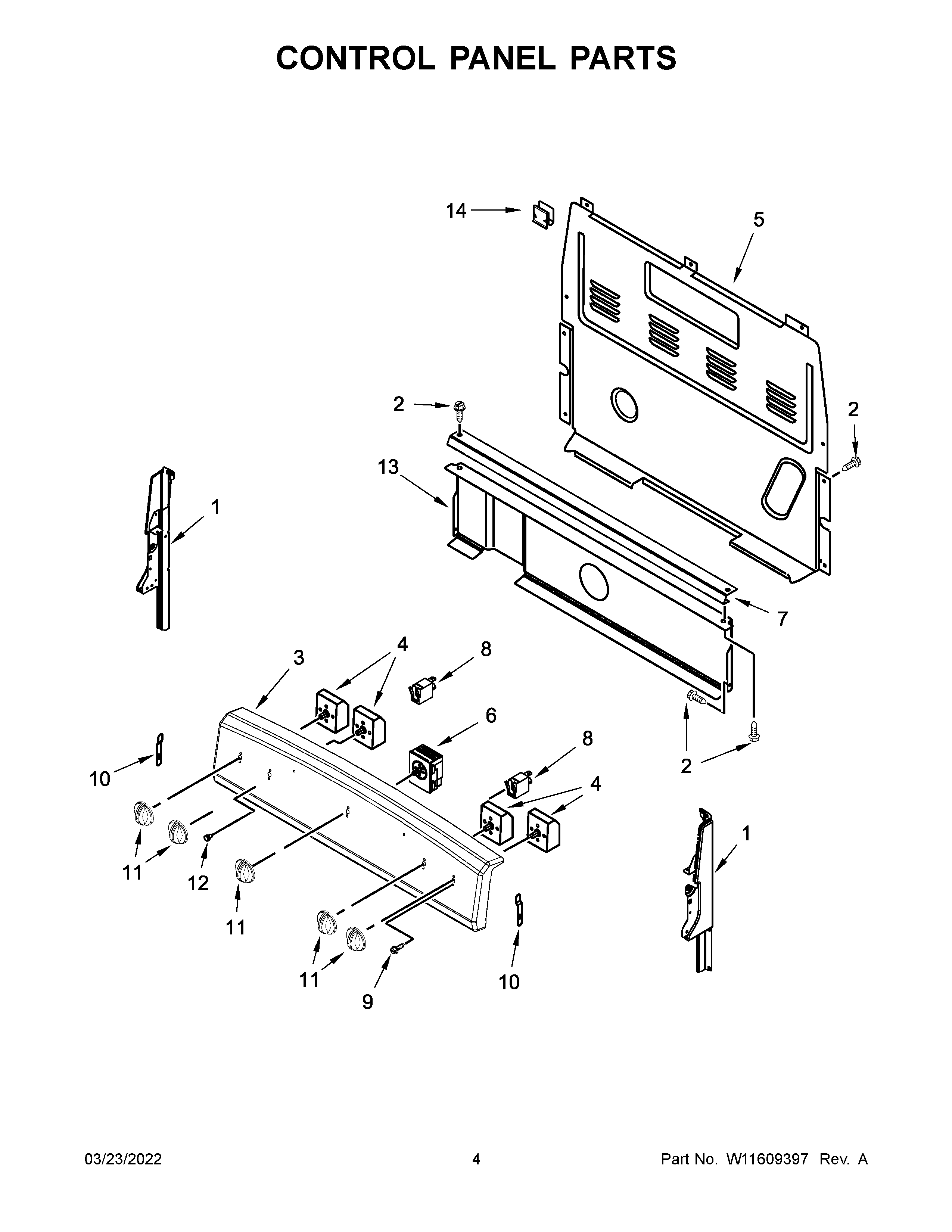 Control panel parts