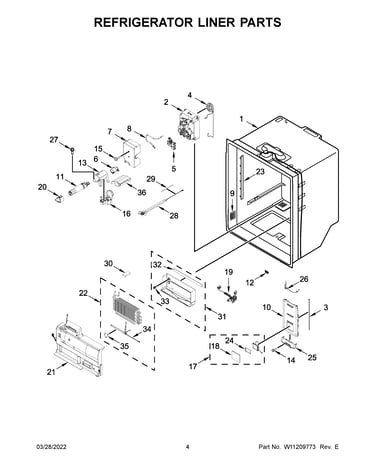Refrigerator liner parts