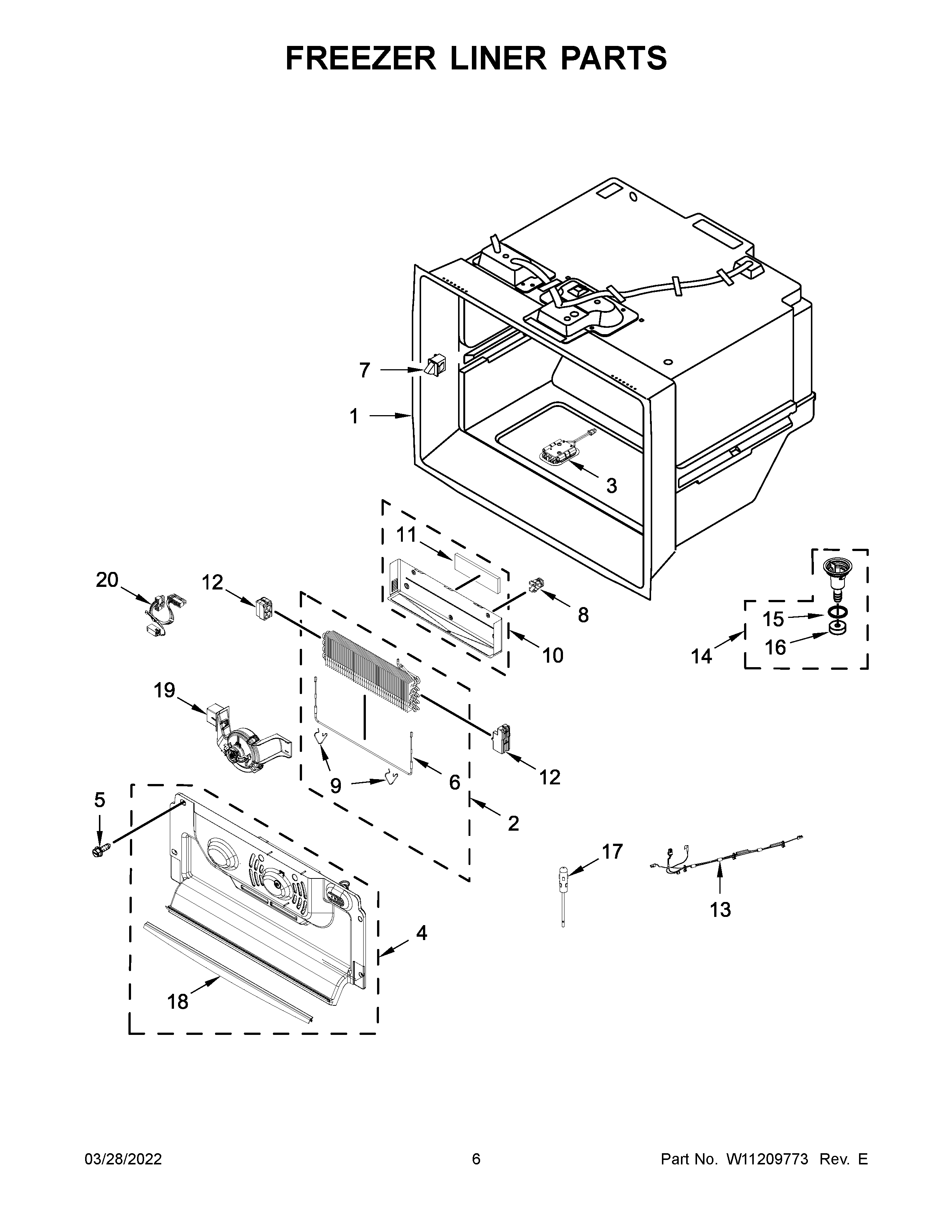 FREEZER LINER PARTS
