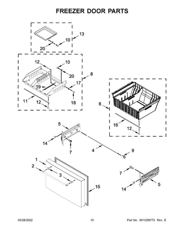 Freezer door parts