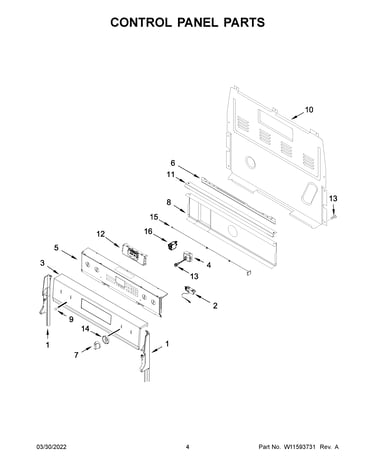 Control panel parts