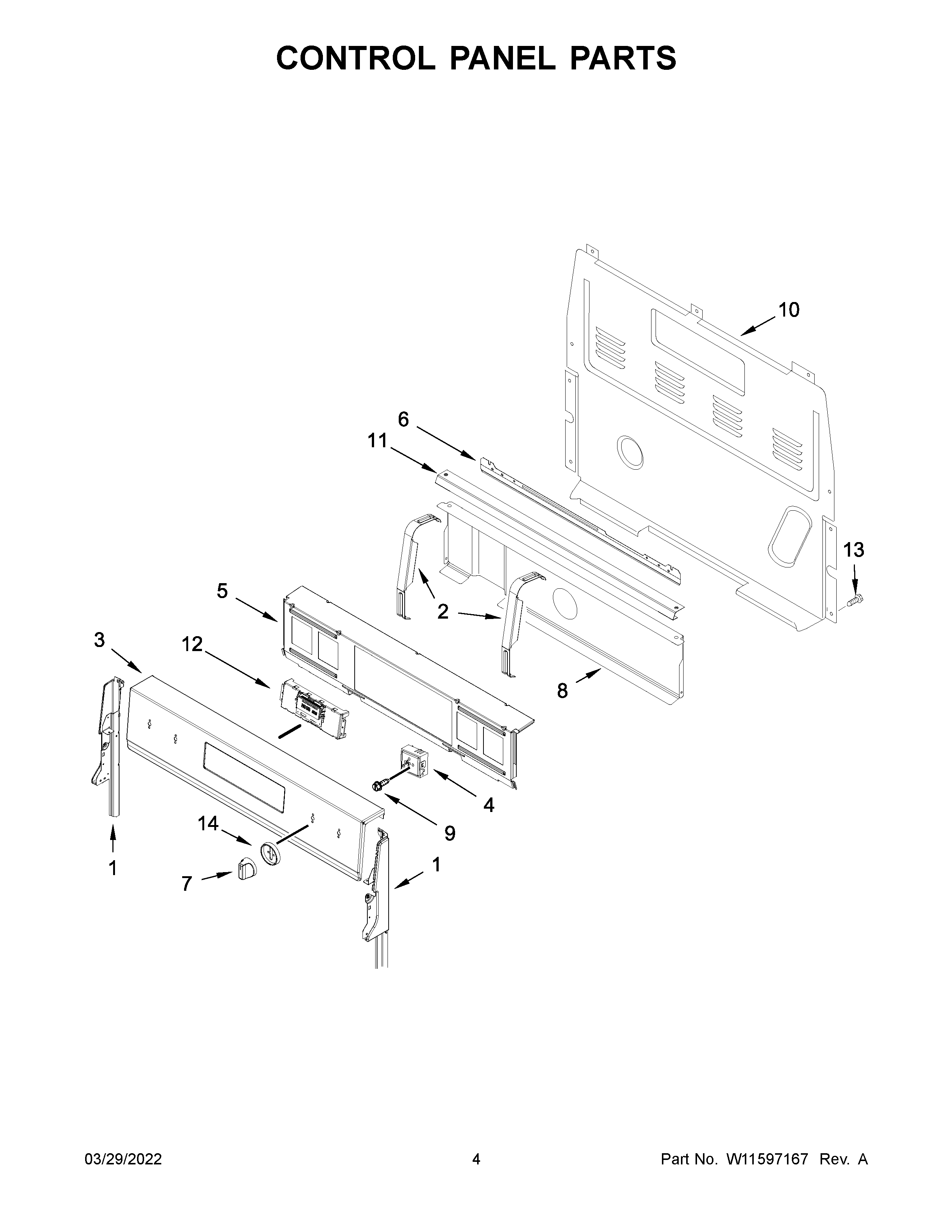Control panel parts