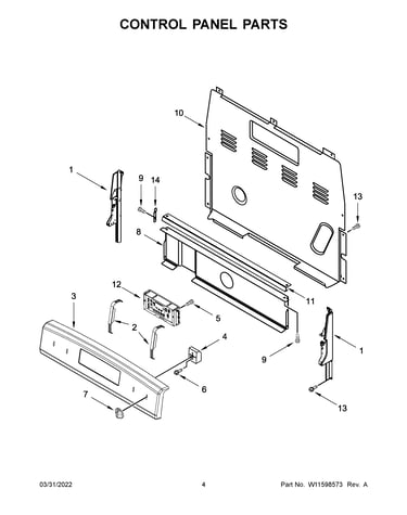 Control panel parts