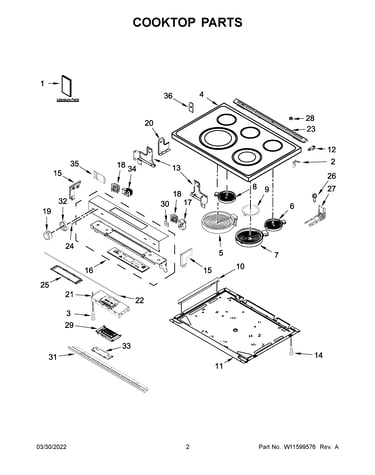 Cooktop parts