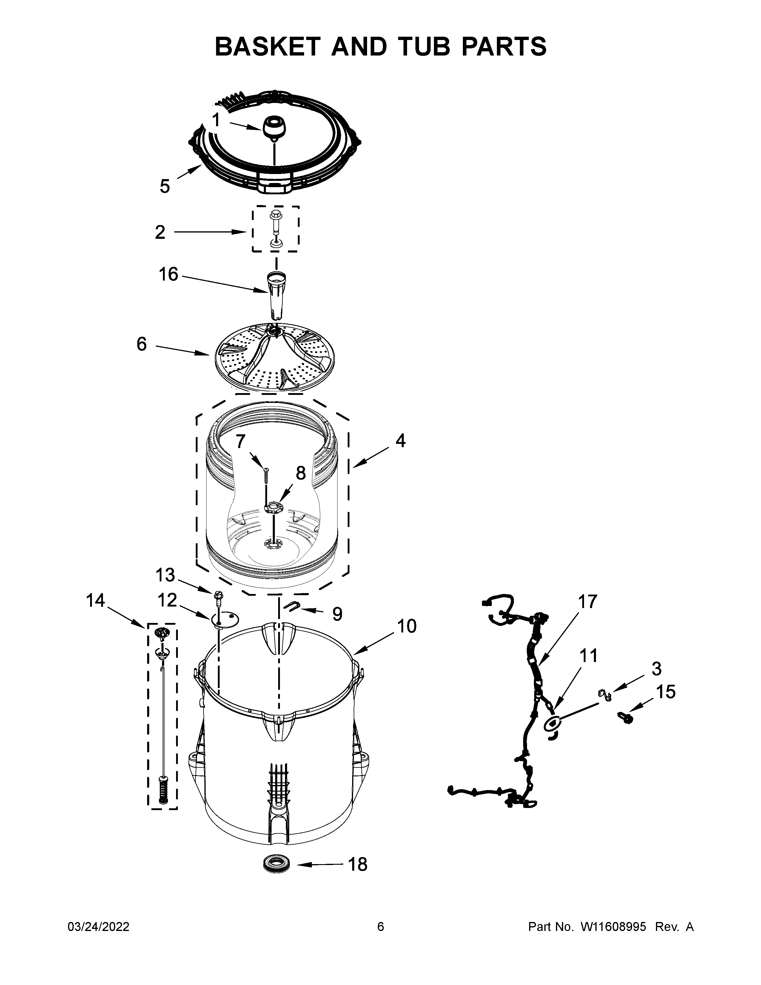 Basket and tub parts