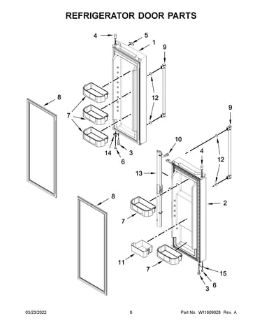 Refrigerator door parts