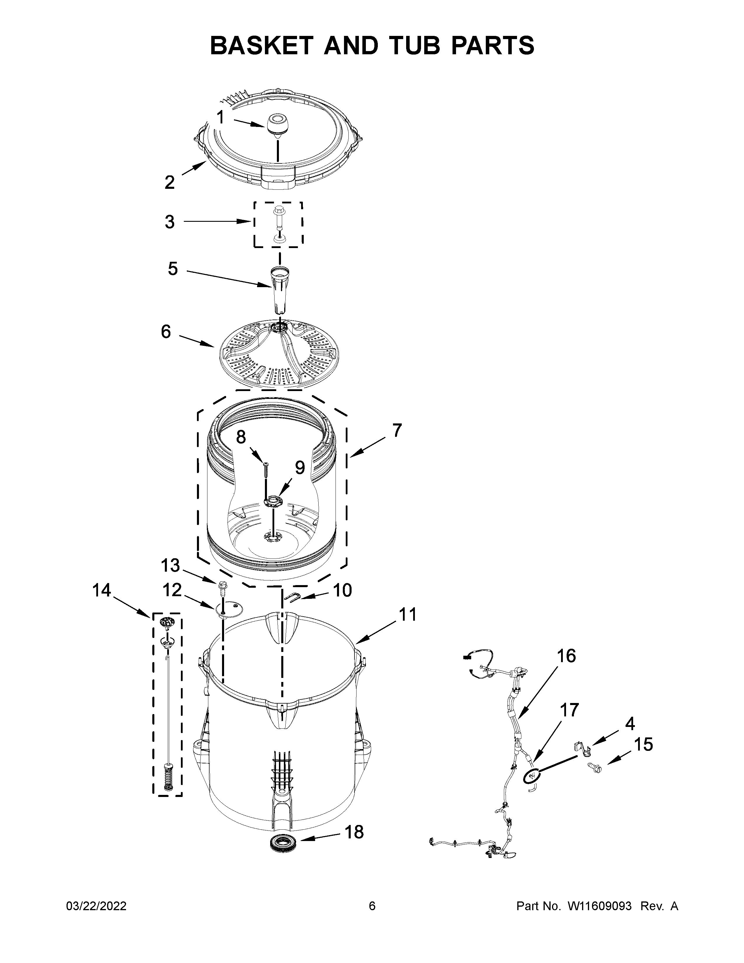 Basket and tub parts