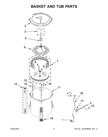 Basket and tub parts
