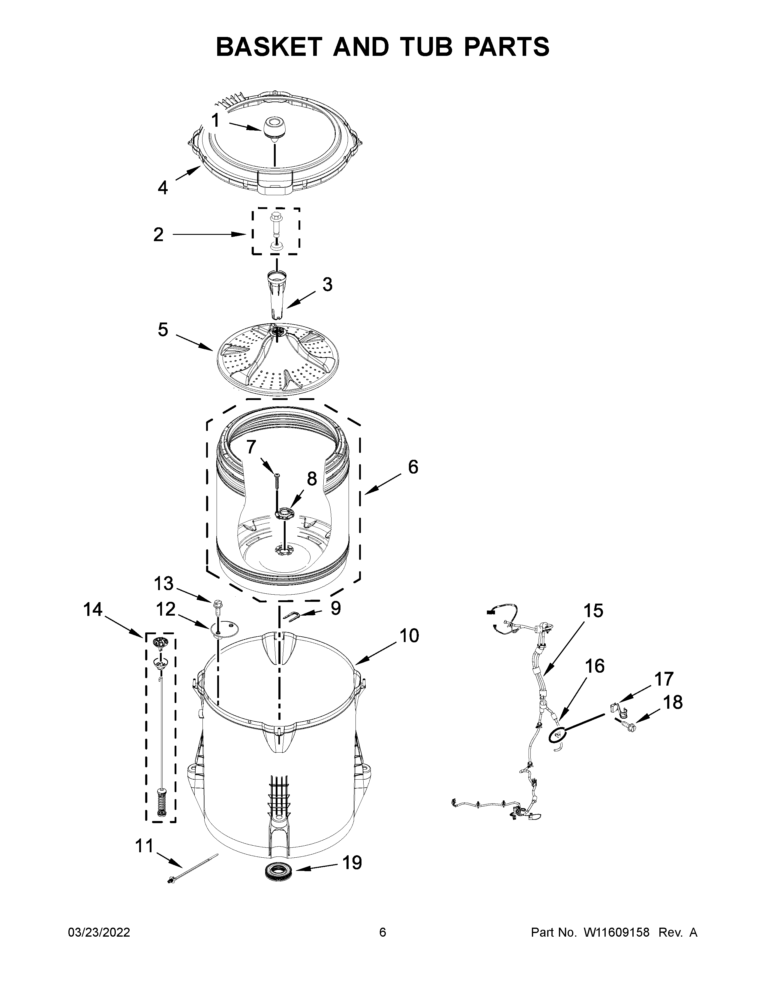 Basket and tub parts