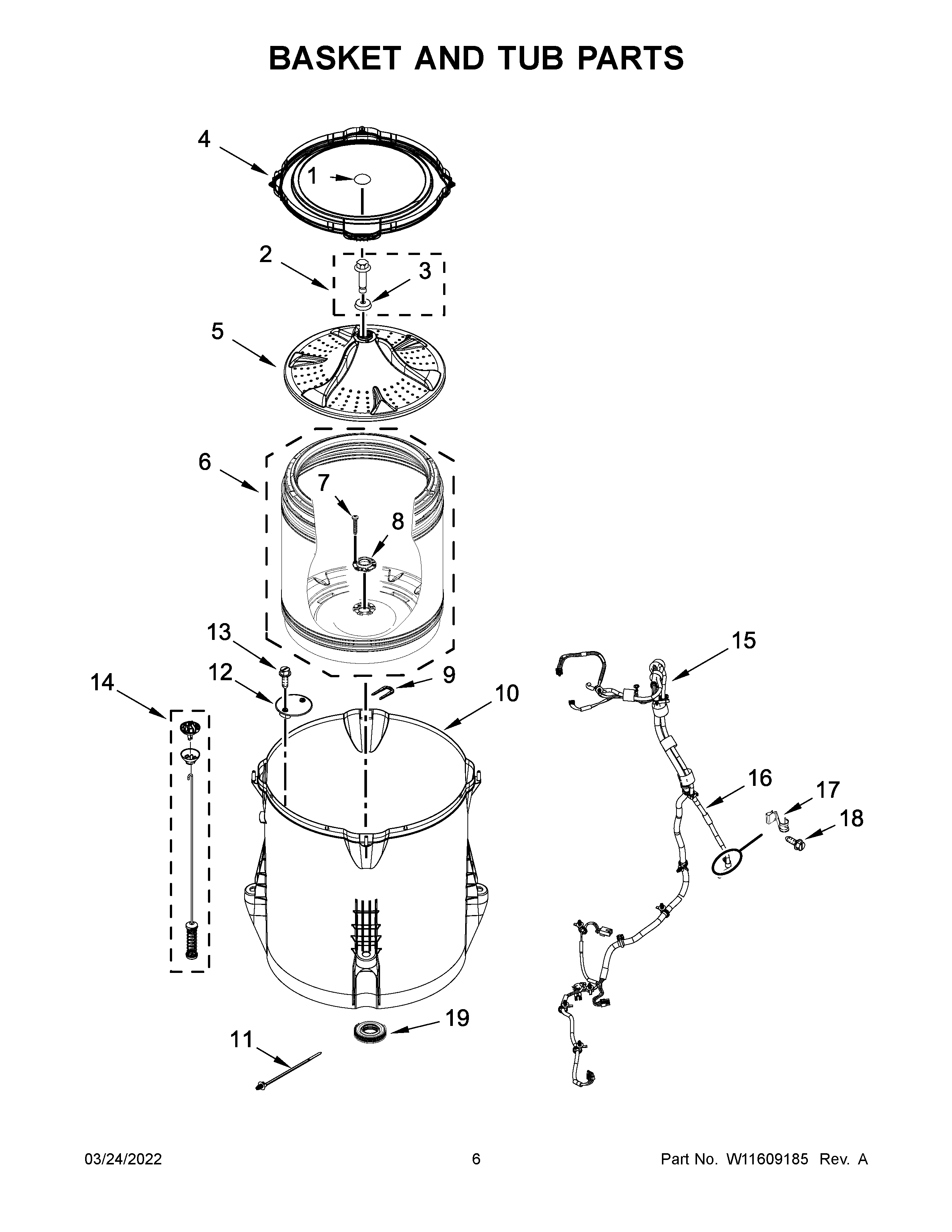 Basket and tub parts
