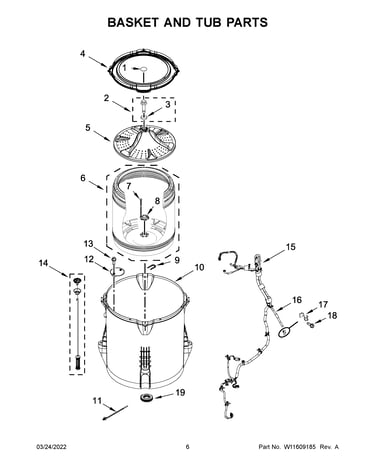 Basket and tub parts