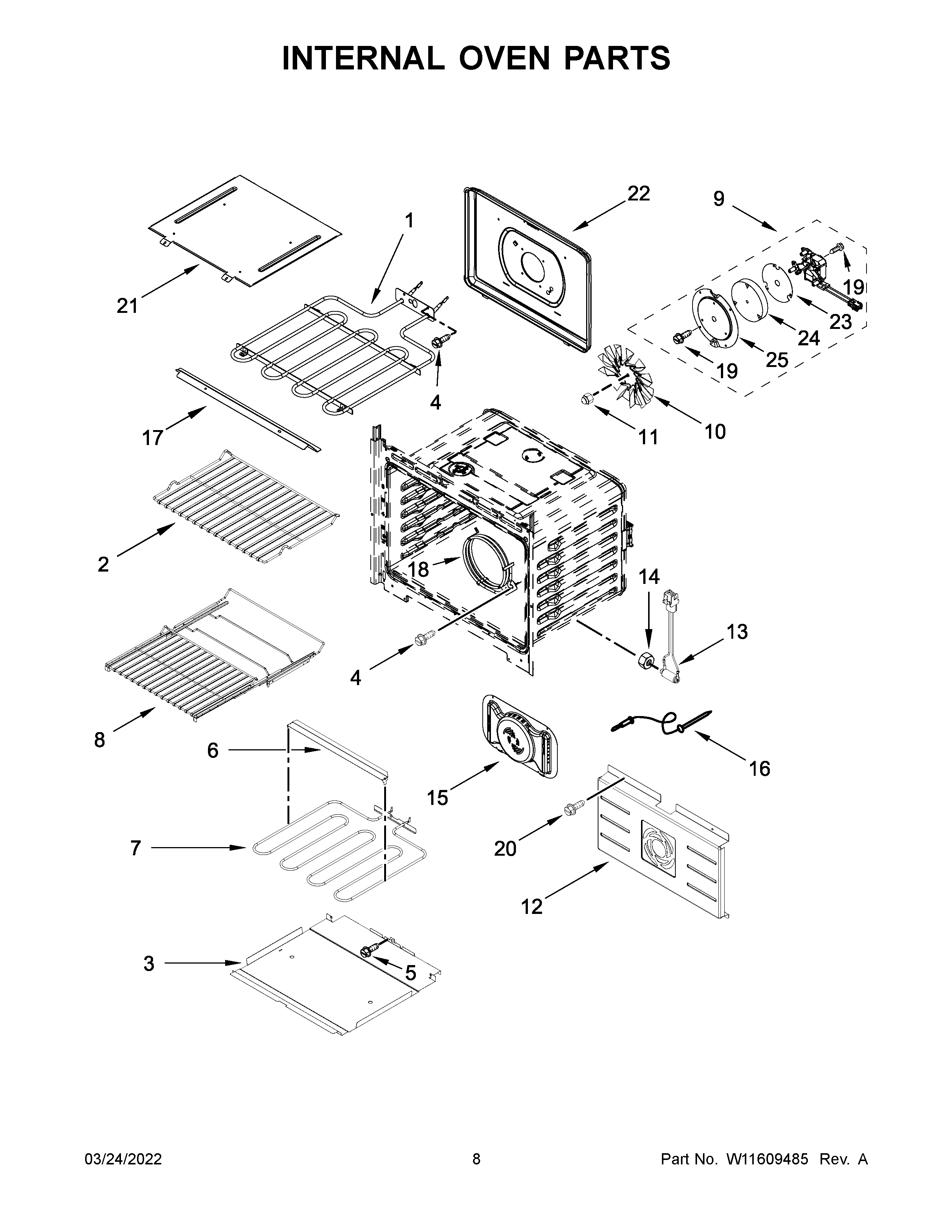 Internal oven parts