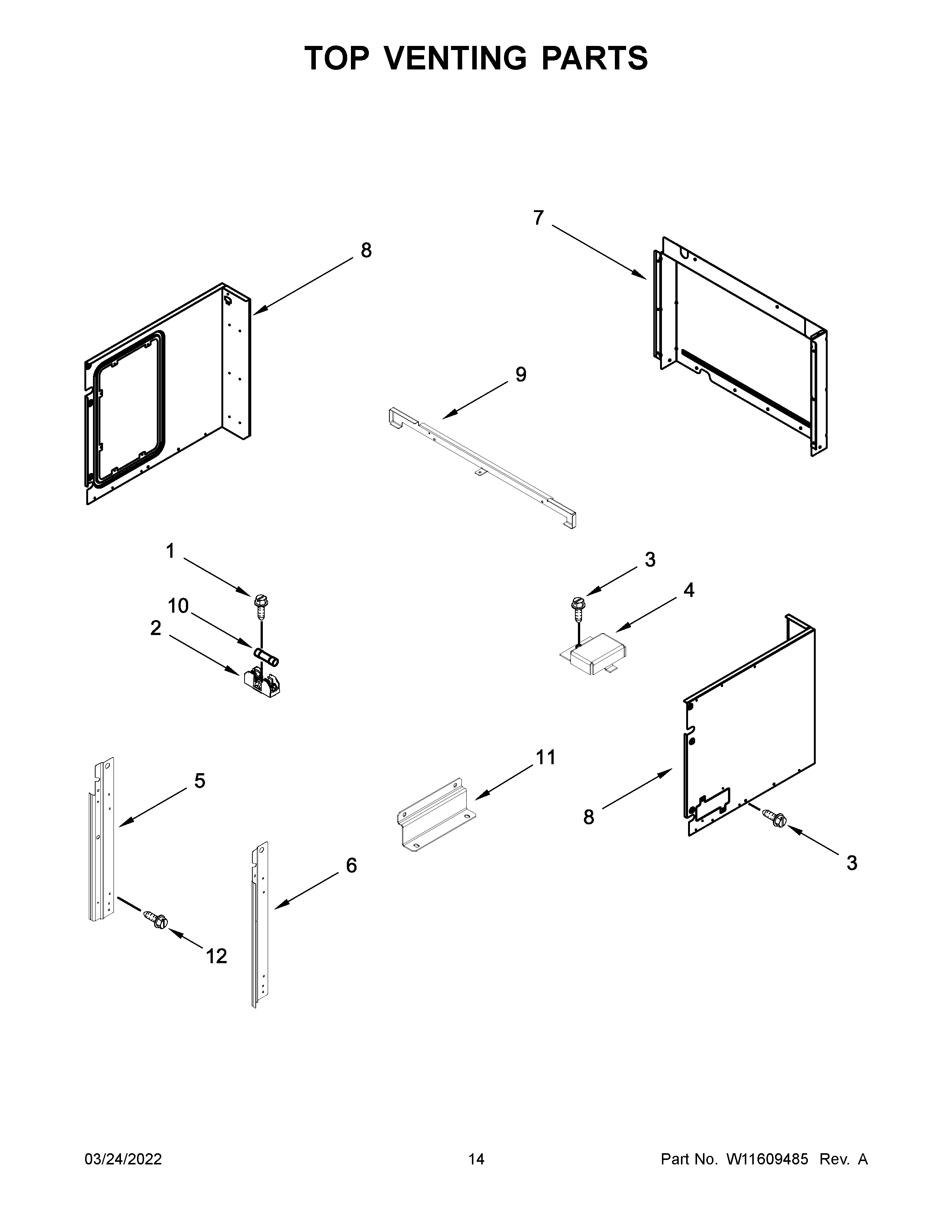 Top venting parts