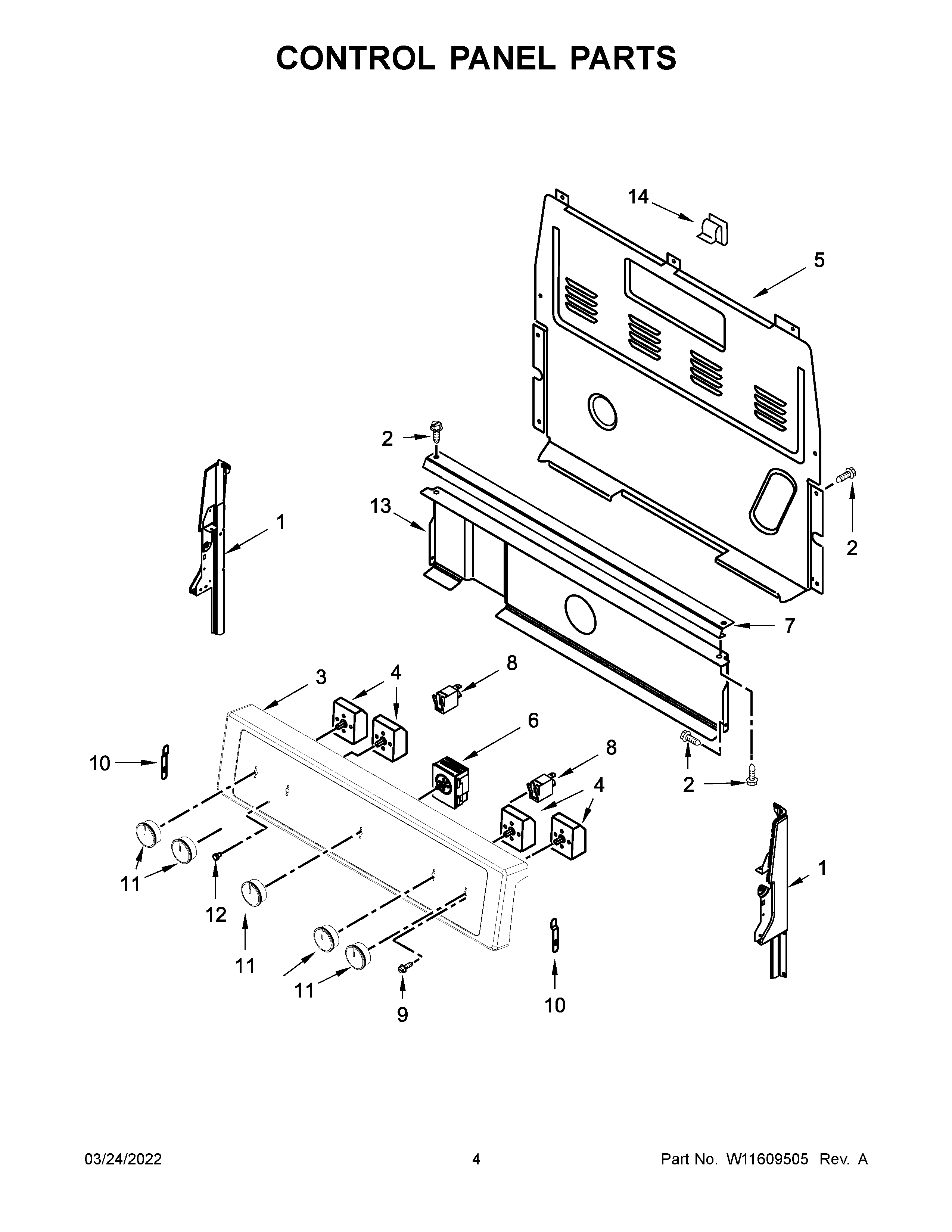 Control panel parts