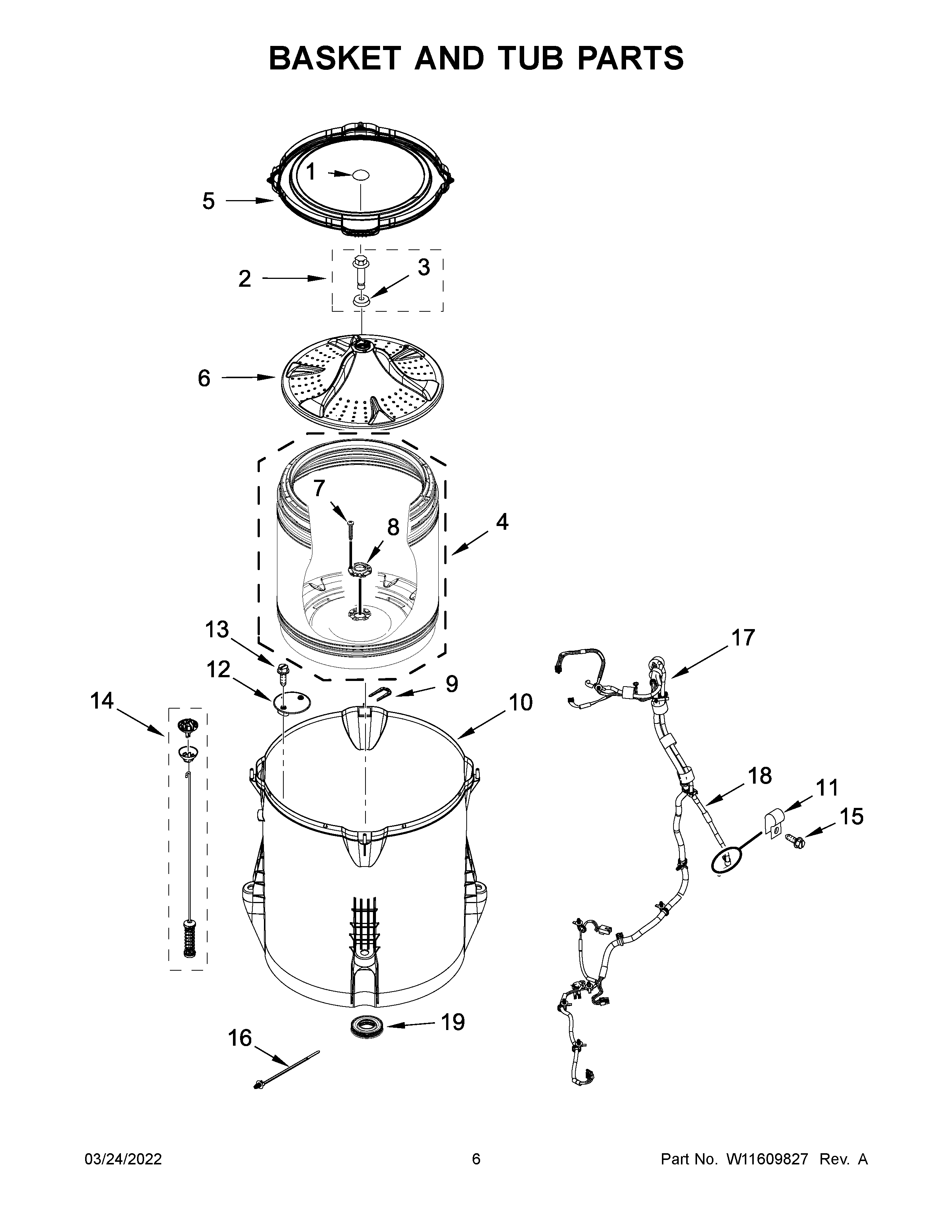 Basket and tub parts