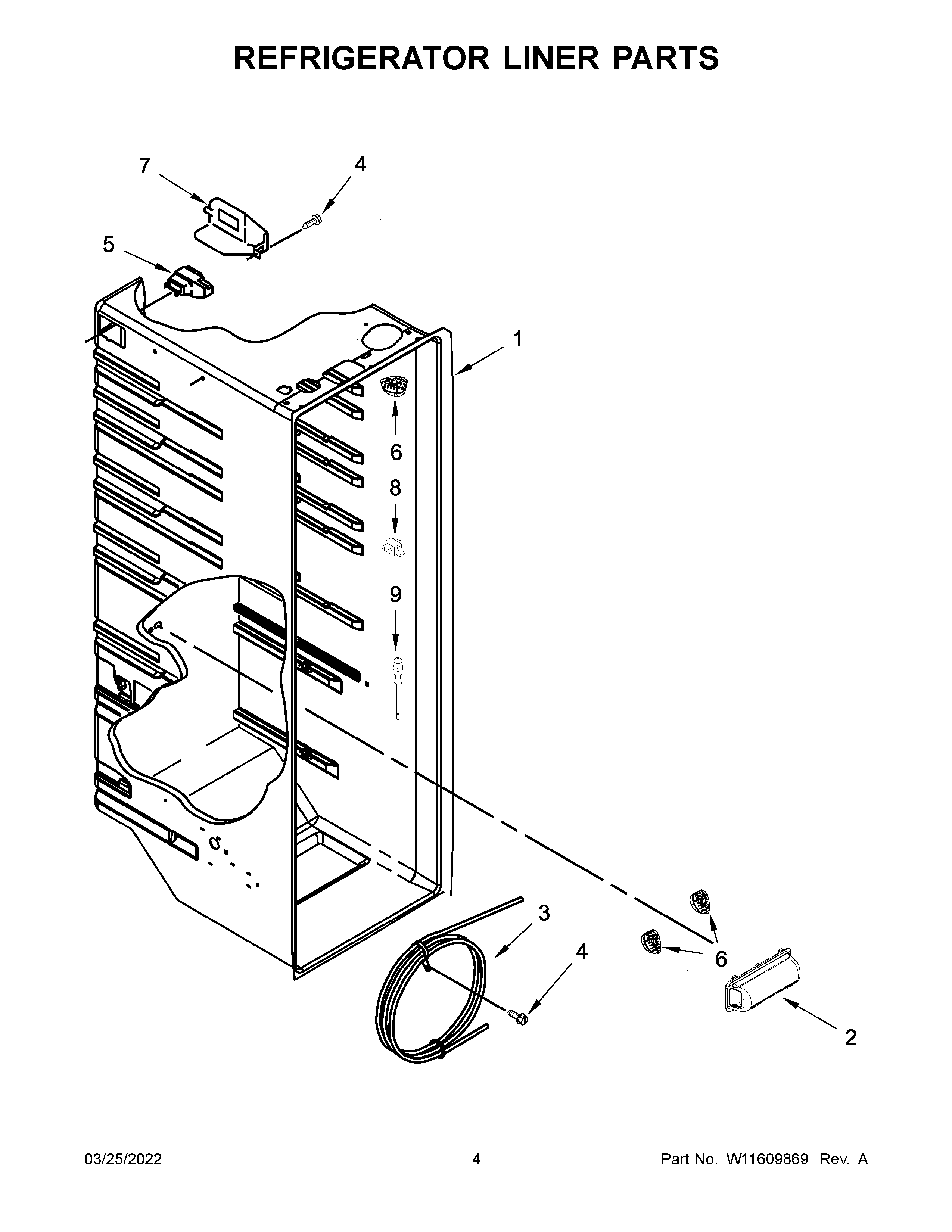 REFRIGERATOR LINER PARTS