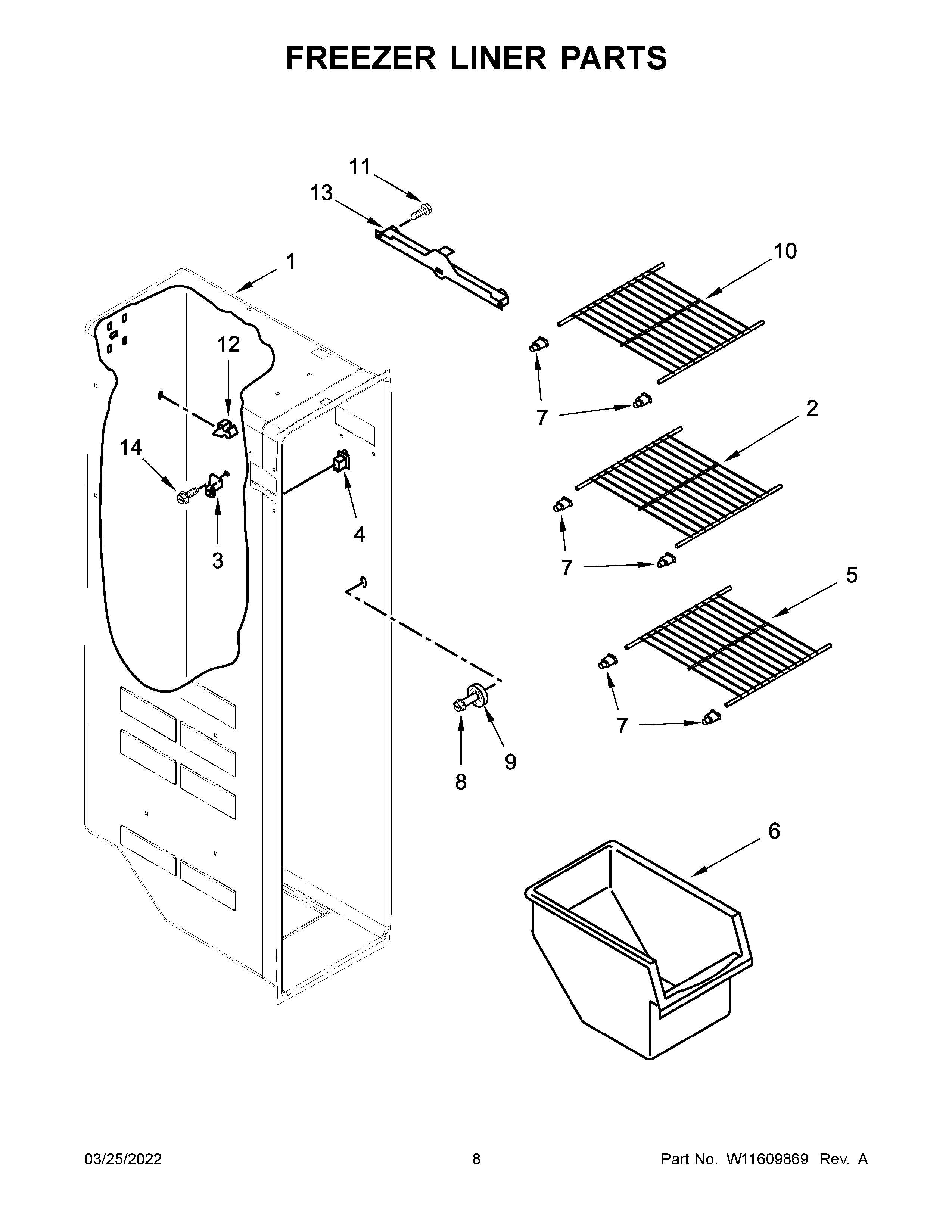 FREEZER LINER PARTS