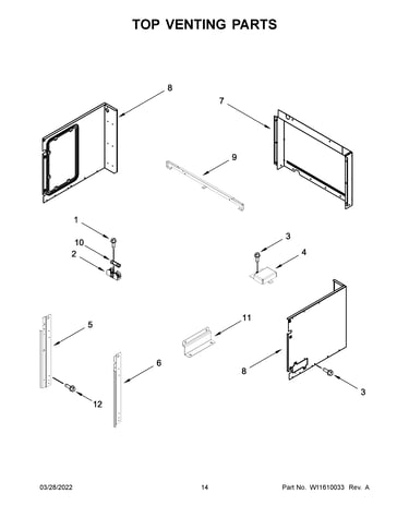 Top venting parts