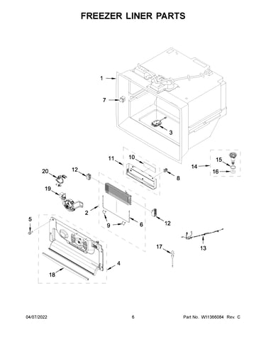 Freezer liner parts