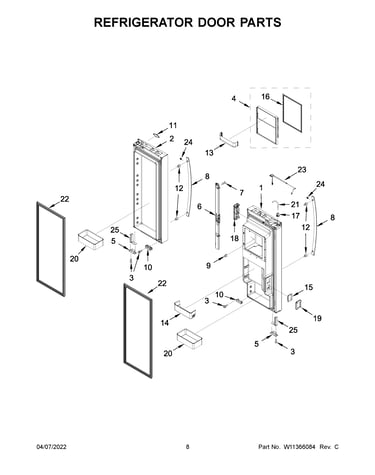 Refrigerator door parts