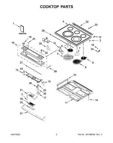 Cooktop parts