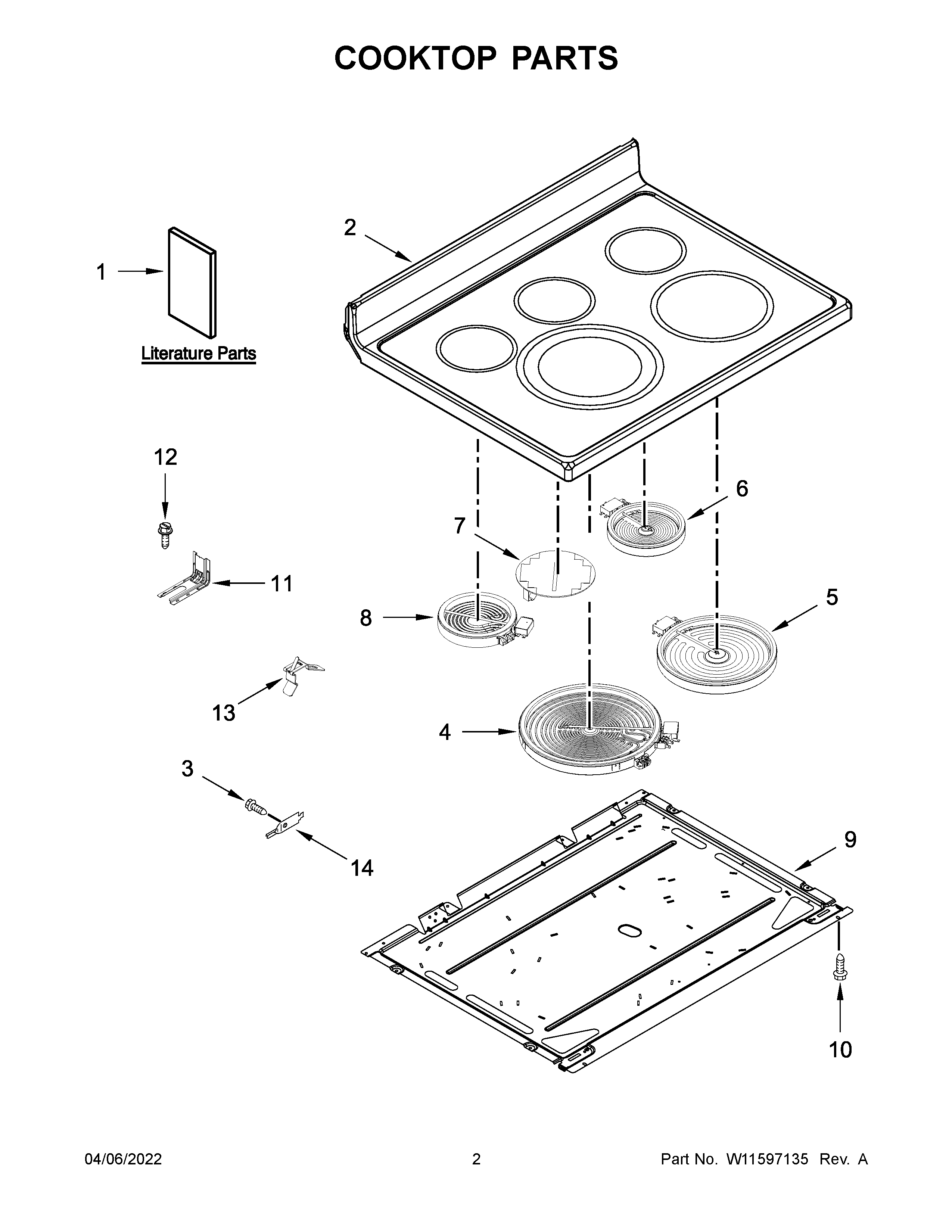 Cooktop parts