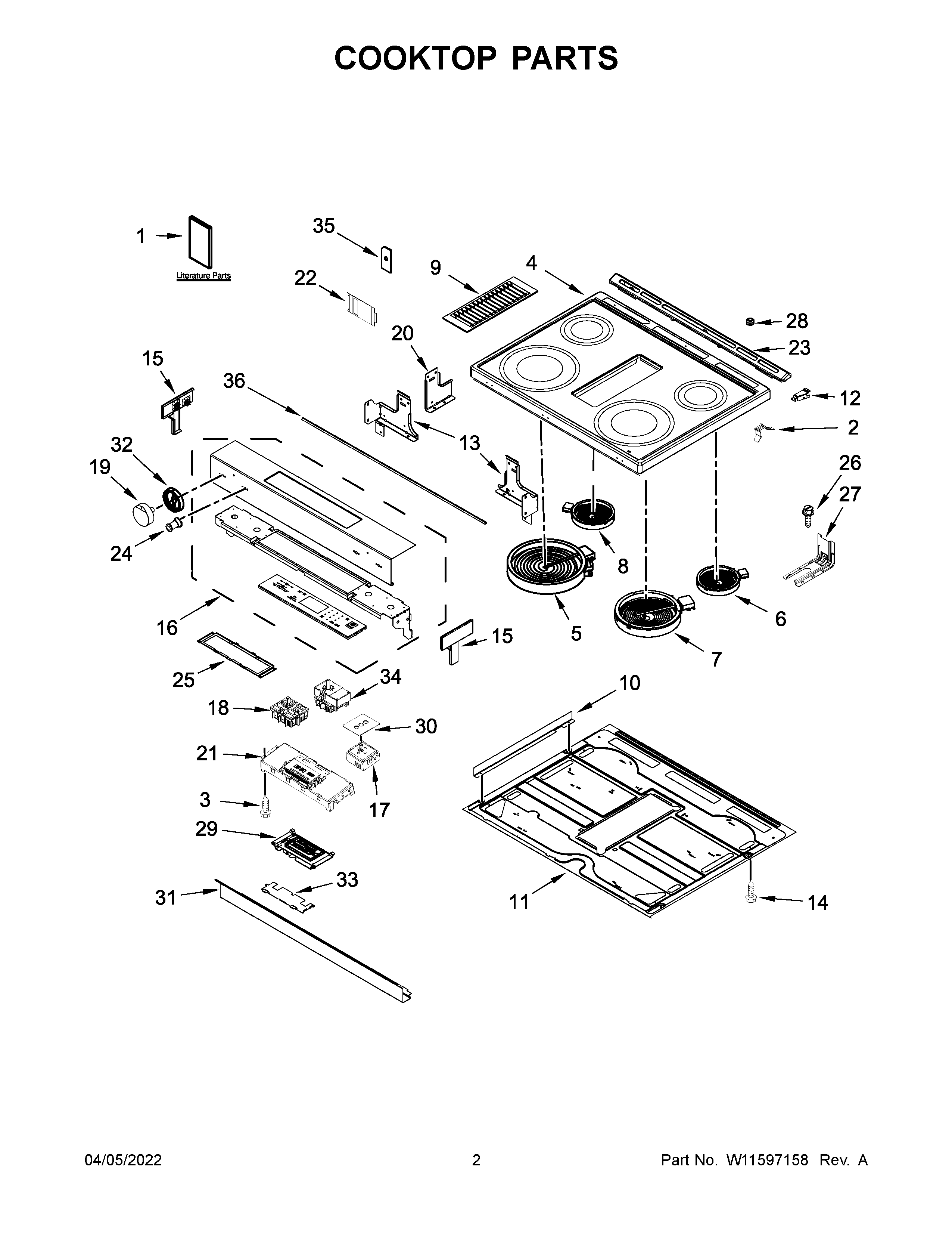 Cooktop parts