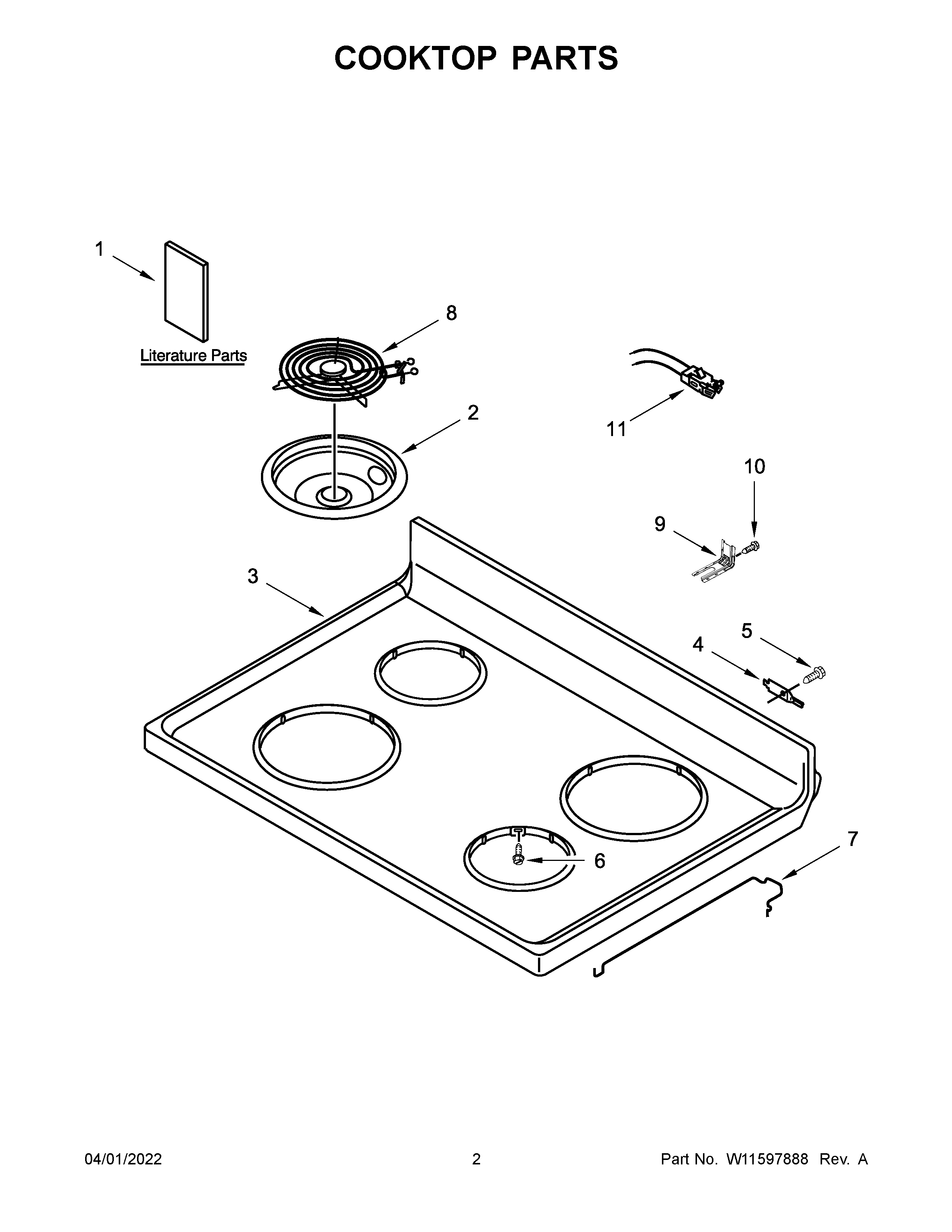 Cooktop parts